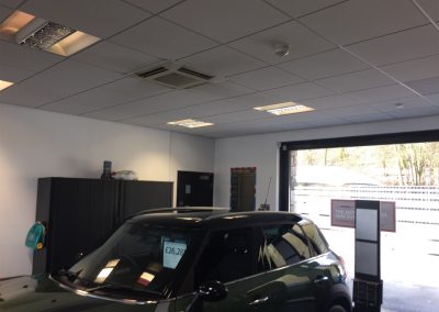 suspended ceiling car showroom